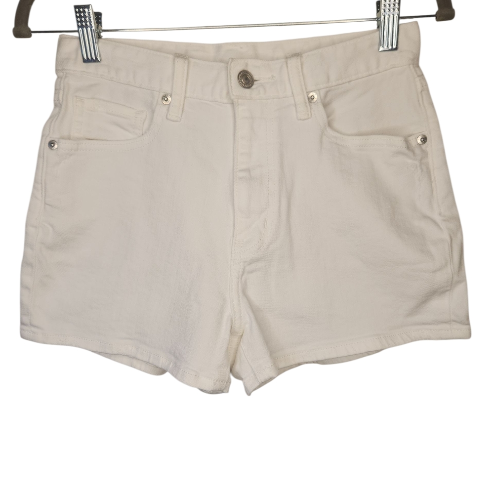 Uniqlo Women's White High-waisted Five Pocket Cotton Shorts Size 24